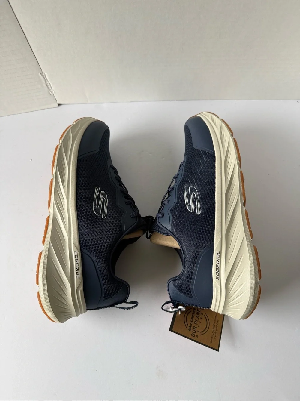Skechers Edgeride Rekze Sneakers Men’s  9 Extra Wide Fit 232835 Navy White New